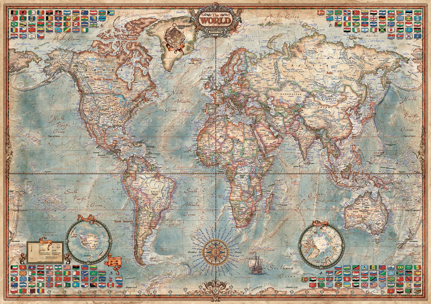 Puzzle de 1500 Peças de Mapa Politico 2