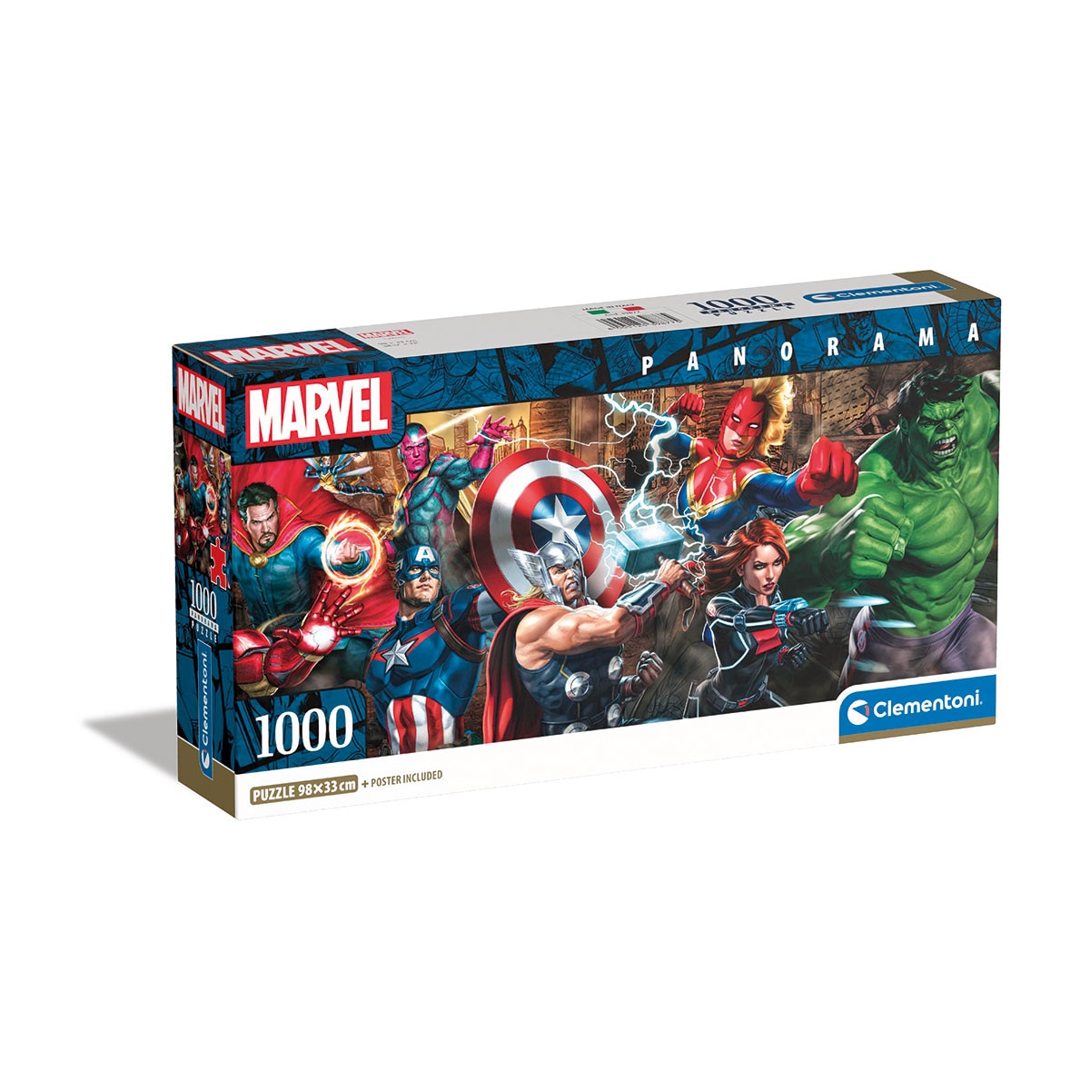 Clementoni - Puzzle 1000 Cb Panorama Marvel Clementoni