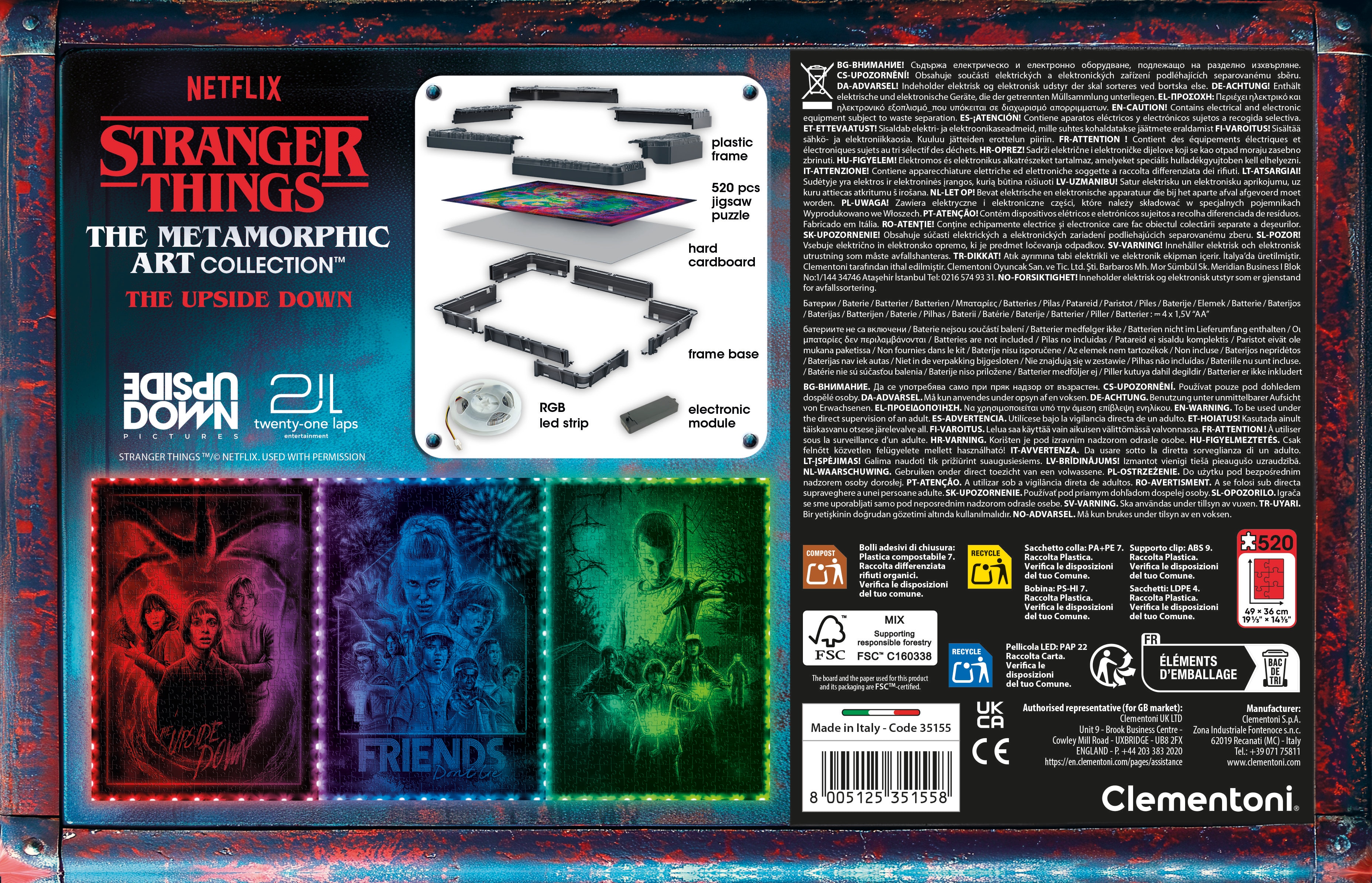 Puzzle de 520 piezas The Upside Down Stranger Things 3