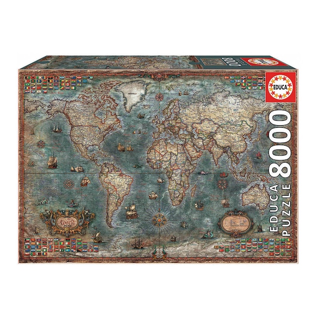 Imagem 0 de Puzzle Mapa Mundial Histórico de 8000 Peças