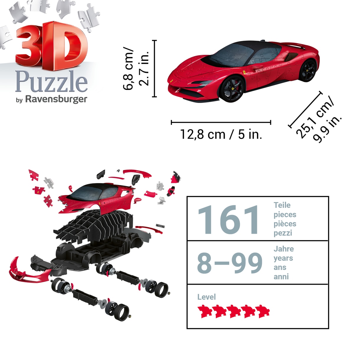 Puzzle Ferrari SF90 3D 108 Peças 4