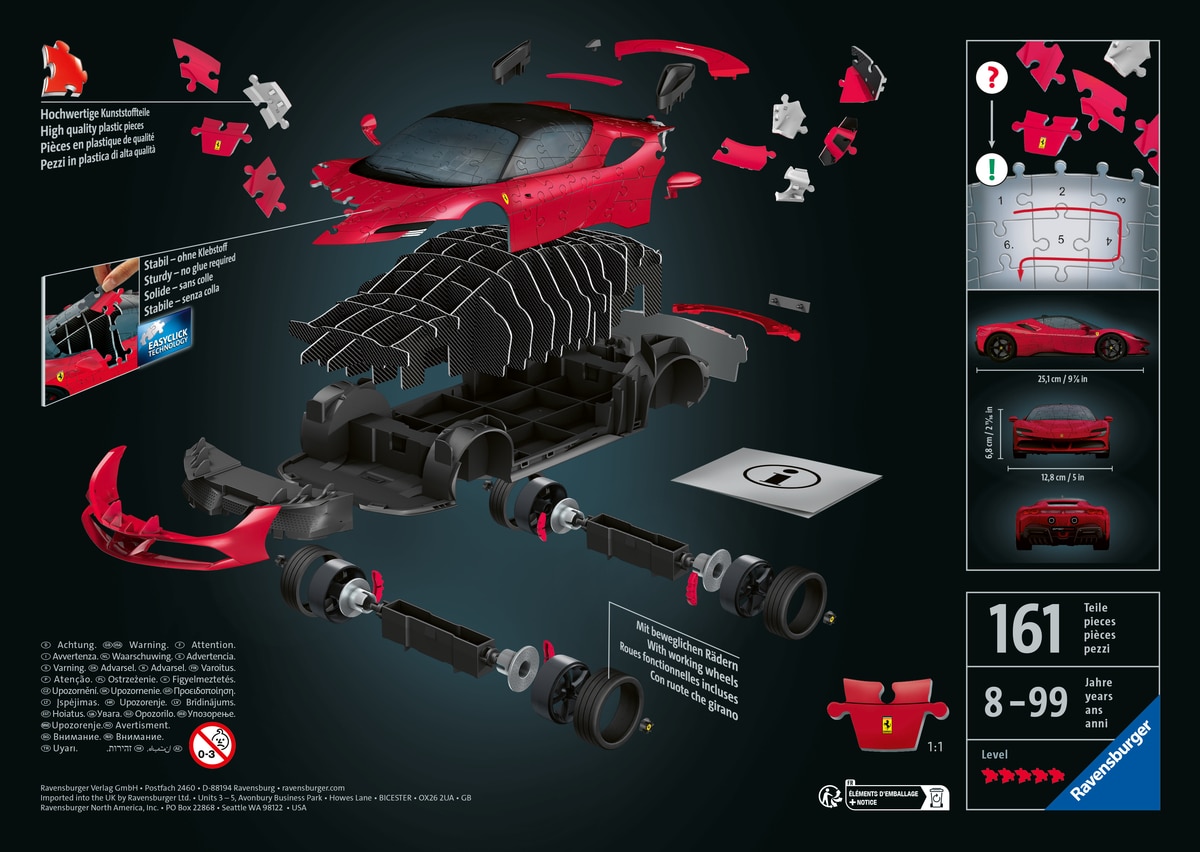 Puzzle Ferrari SF90 3D 108 Peças 7