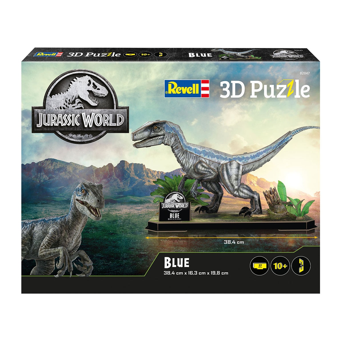 Puzzle 3D Dinosaurio Rebirth-Blue Jurassic World Revell 3