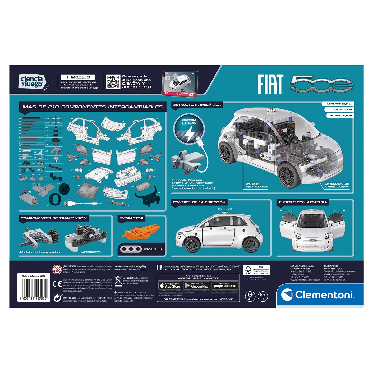 kit de construcción FIAT 500 Eléctrico Clementoni · Clementoni