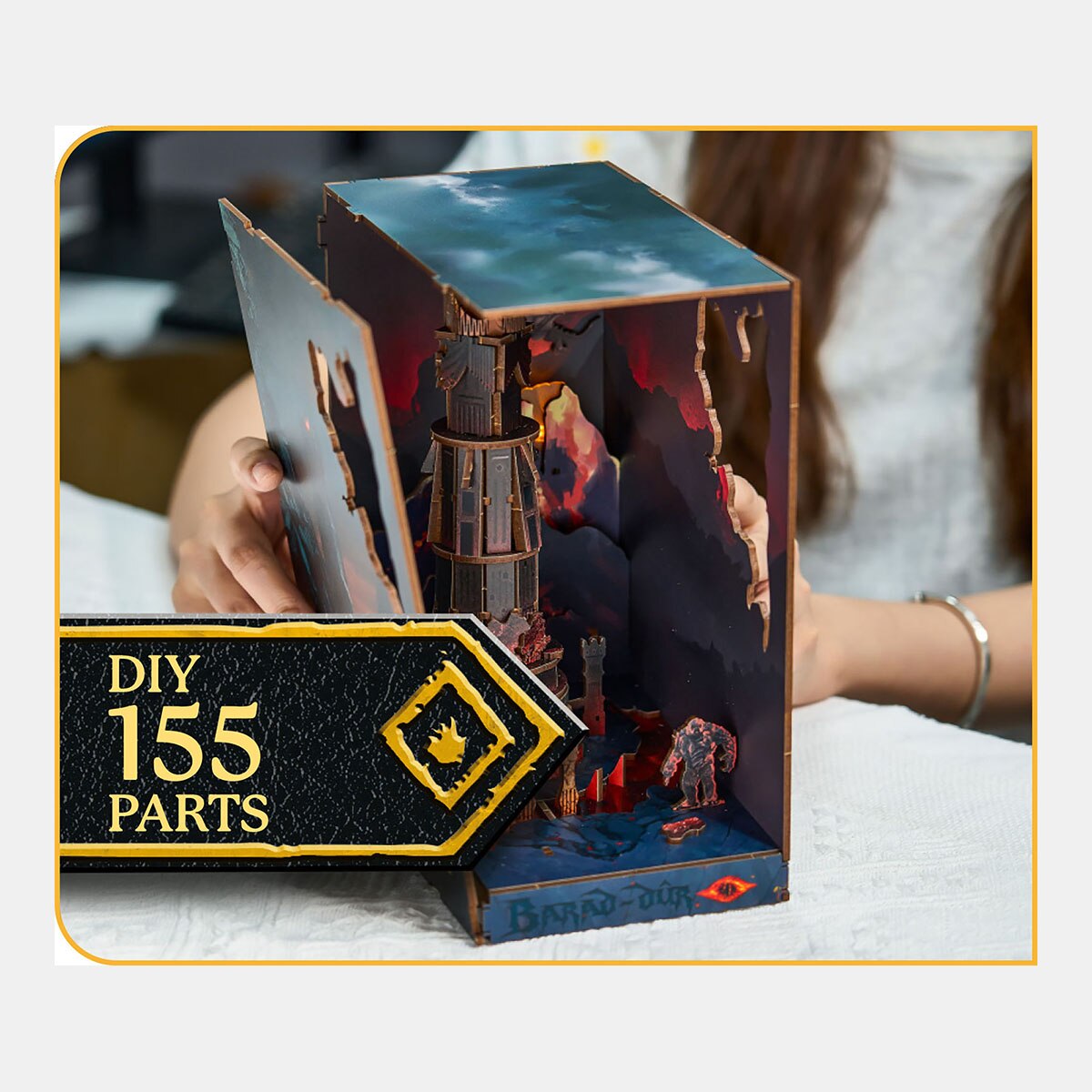 Sujeta libros con luz para montar Barad-Dûr Lord of the Rings