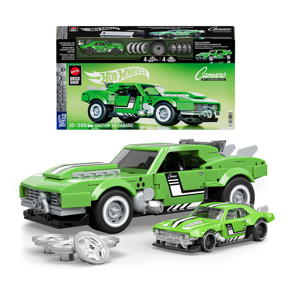 Mattel Brick Shop - Coche de Construcción Camaro Speed Series Hot Wheels Mattel.