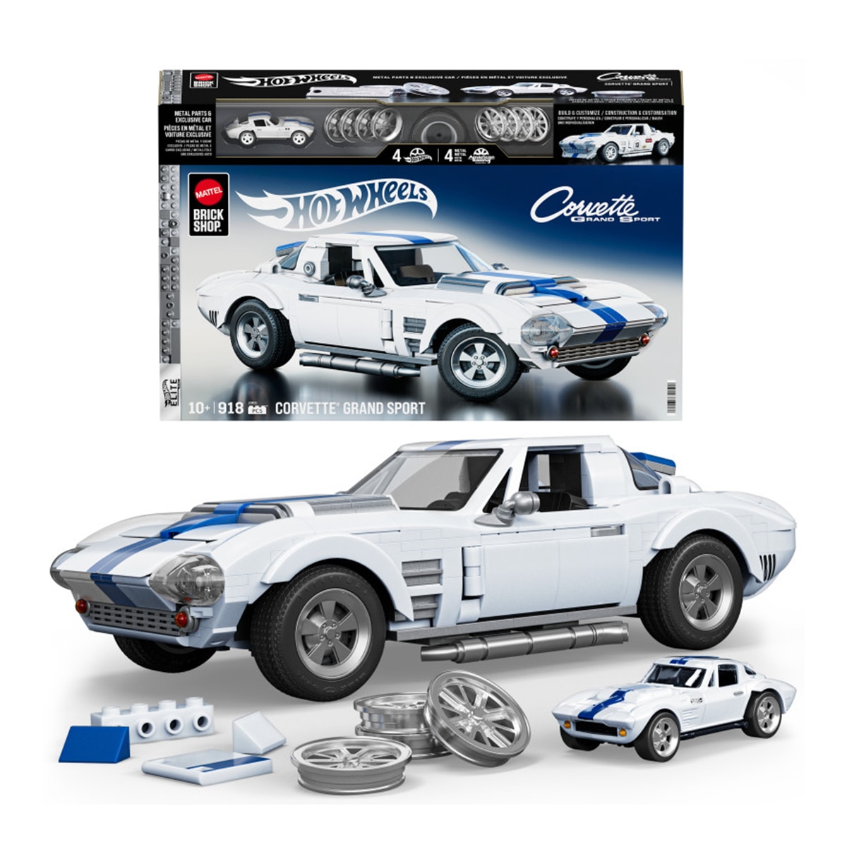 Mattel – Coche de Construcción Serie Élite Corvette Hot Wheels Mattel.