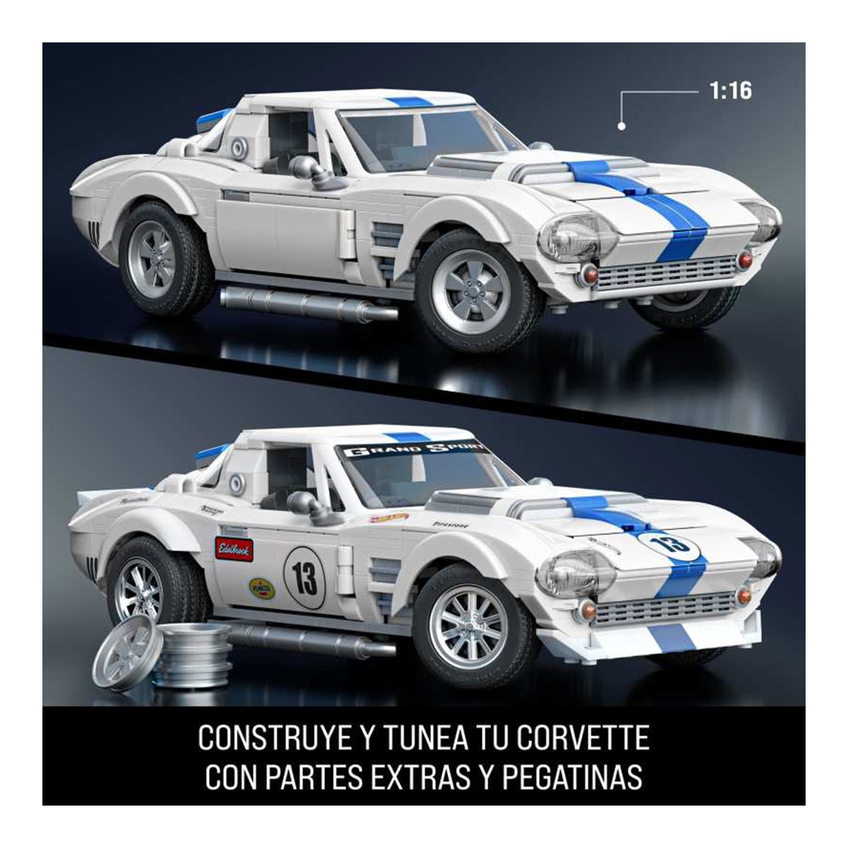 Mattel Brick Shop Hot Wheels Corvette Grand Sport Elite 918 Peças 3