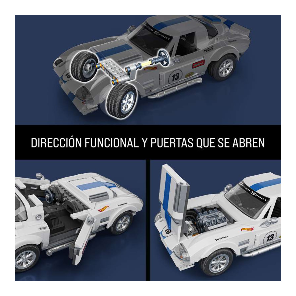 Mattel Brick Shop Hot Wheels Corvette Grand Sport Elite 918 Peças 6