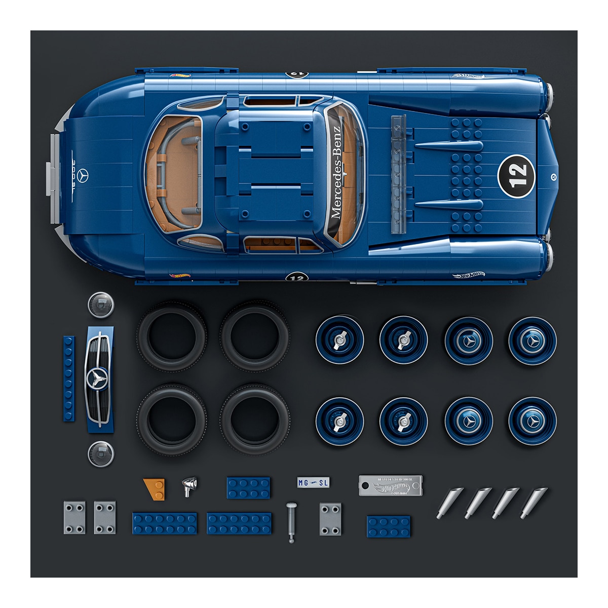 Carro de blocos de Construção Mercedes-Benz 300 SL Hot Wheels Mega 4