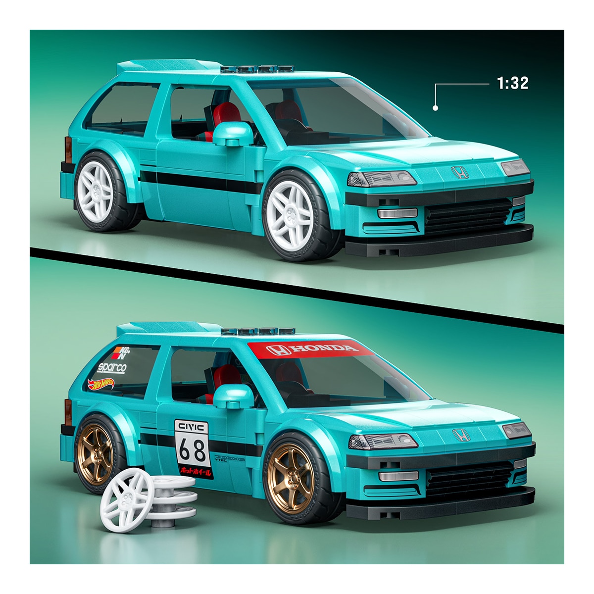 Conjunto de Construcción Serie Speed Honda Civic Hot Wheels Mattel