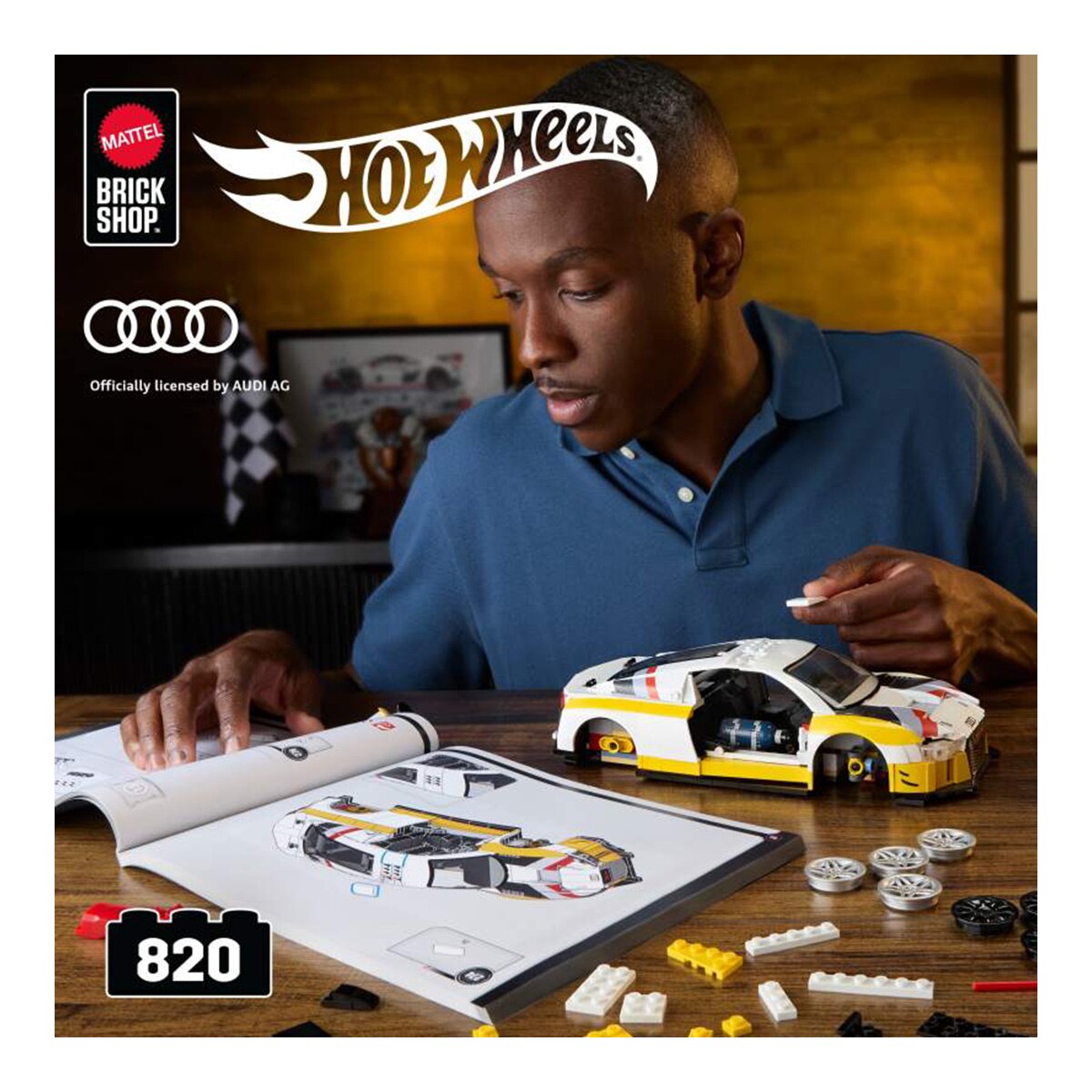 Coche escala 1:16 Audi Mattel Brick Shop Élite 2