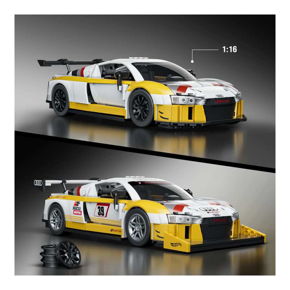 Coche escala 1:16 Audi Mattel Brick Shop Élite 3