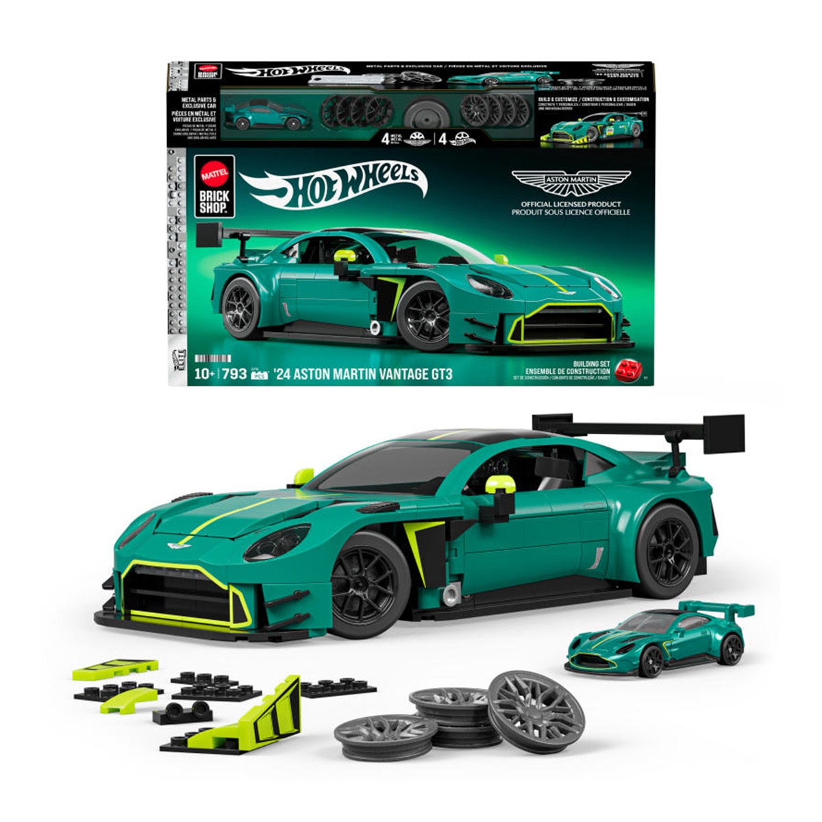 Imagen 0 de Hot Wheels Elite Series Aston Martin Vantage GT3 2024 793 piezas detalles realistas y pegatinas +10 años Mattel Brick Shop
