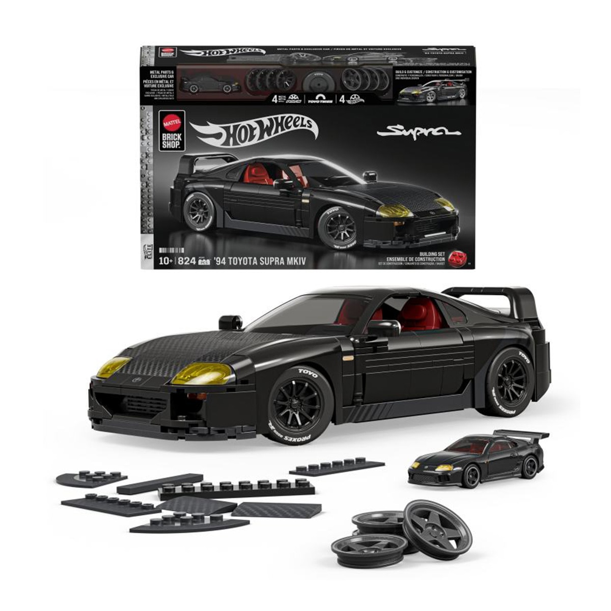 Imagen 0 de Hot Wheels Elite Series '94 Toyota Supra MKIV 824 piezas detalles realistas y pegatinas personalizables +10 años Mattel Brick Shop