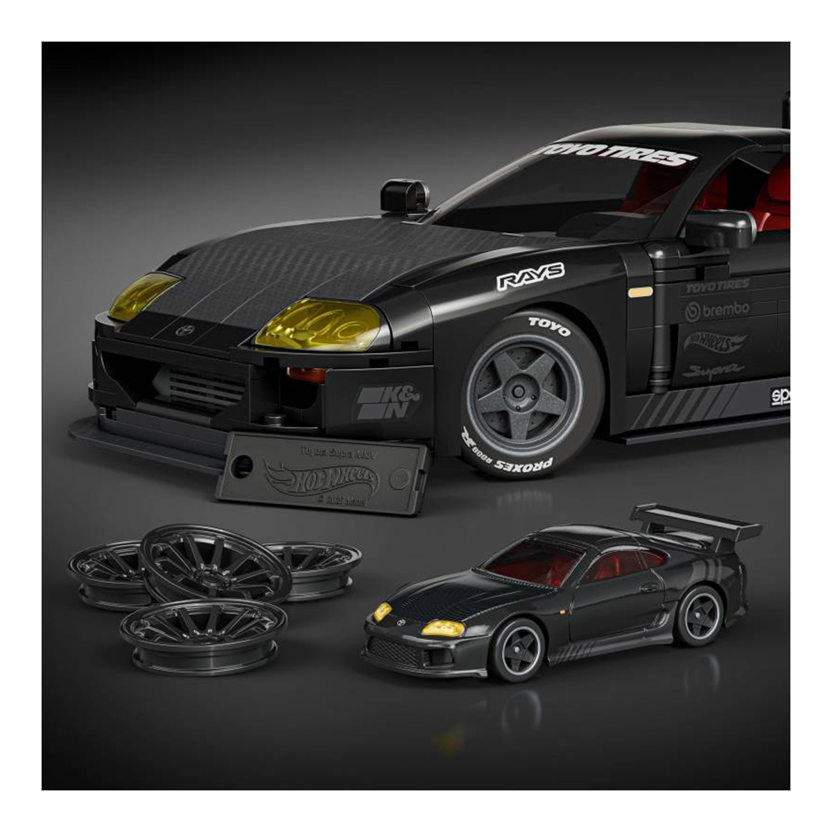 Hot Wheels Elite Series '94 Toyota Supra MKIV 824 piezas detalles realistas y pegatinas personalizables +10 años Mattel Brick Shop 5