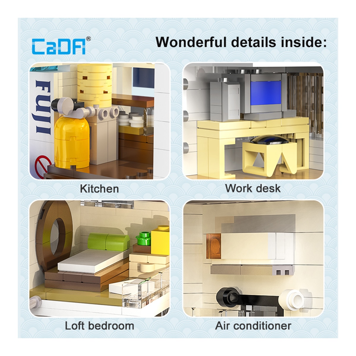 Juego de construcción Bricks Casa Japonesa Baos 1108 piezas con luces led 4