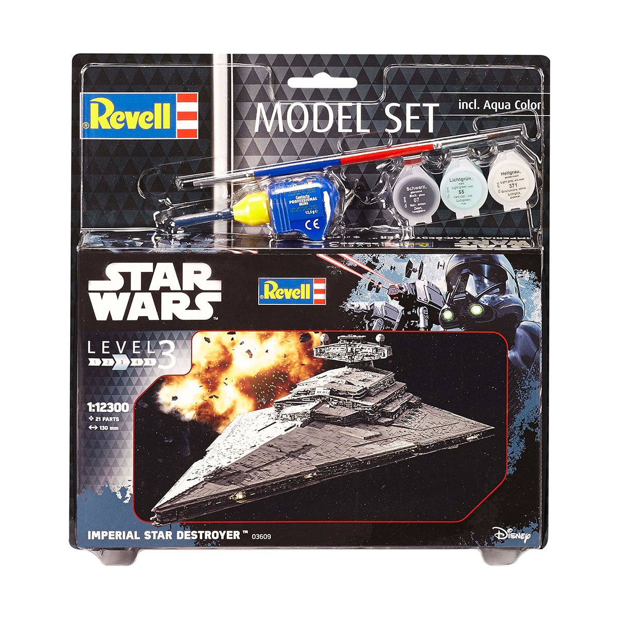 Revell - Maqueta Destructor Estelar Imperial con accesorios básicos Star Wars Revell