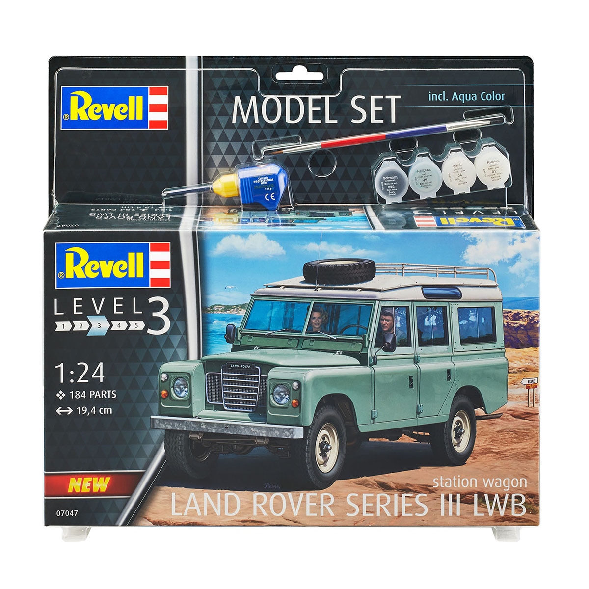 Revell – Maqueta Land Rover Series III con accesorios básicos Revell.