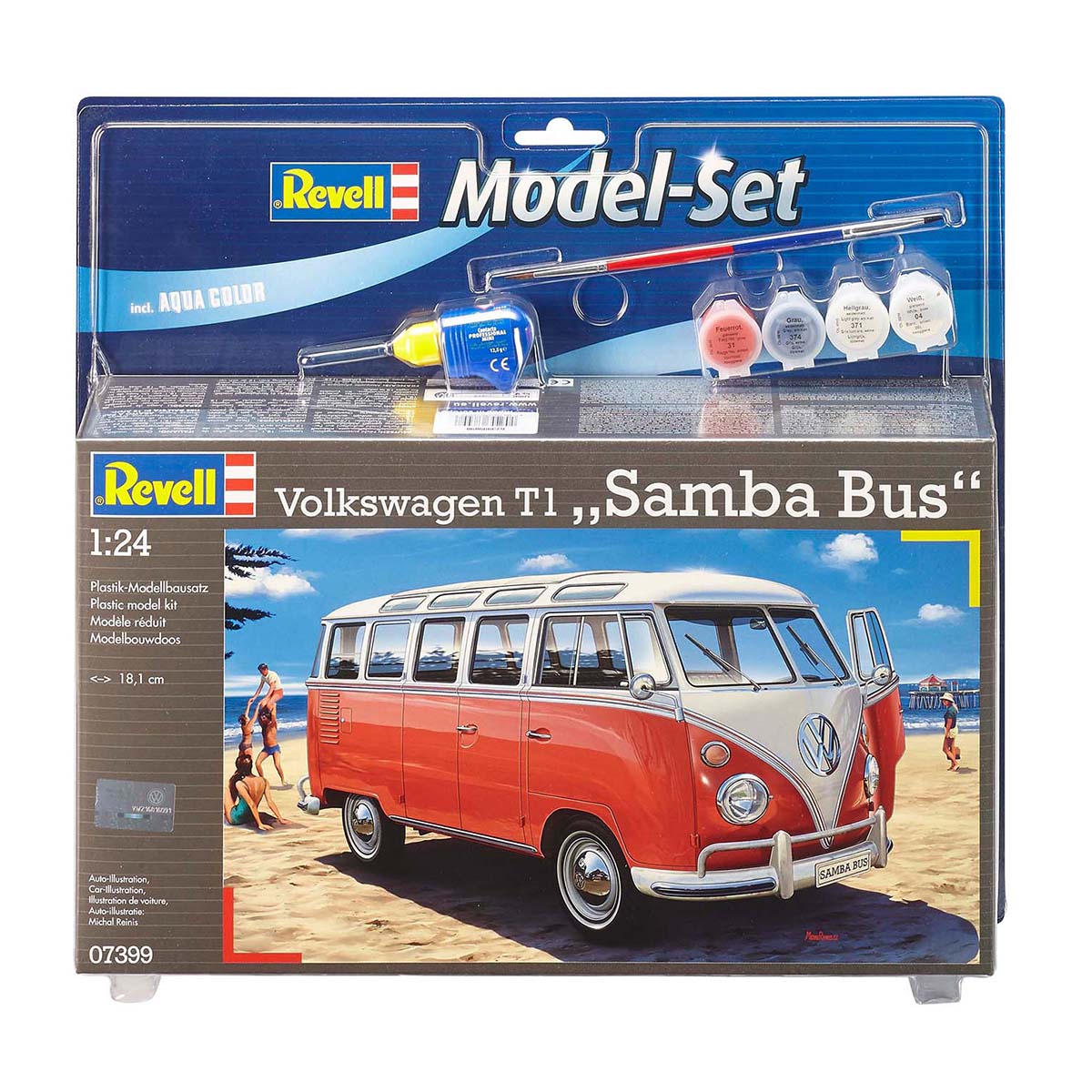 Revell – Maqueta Volkswagen T1 Samba Bus con accesorios básicos Revell.