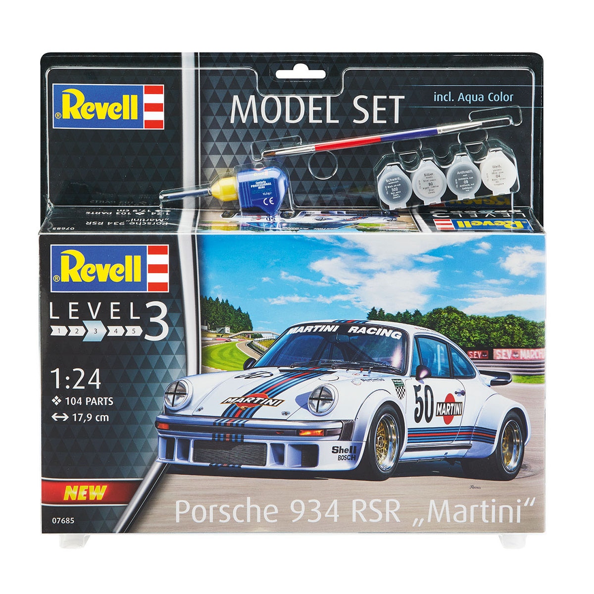 Revell – Maqueta Porsche 934 RSR Martini Racing con accesorios básicos Revell.