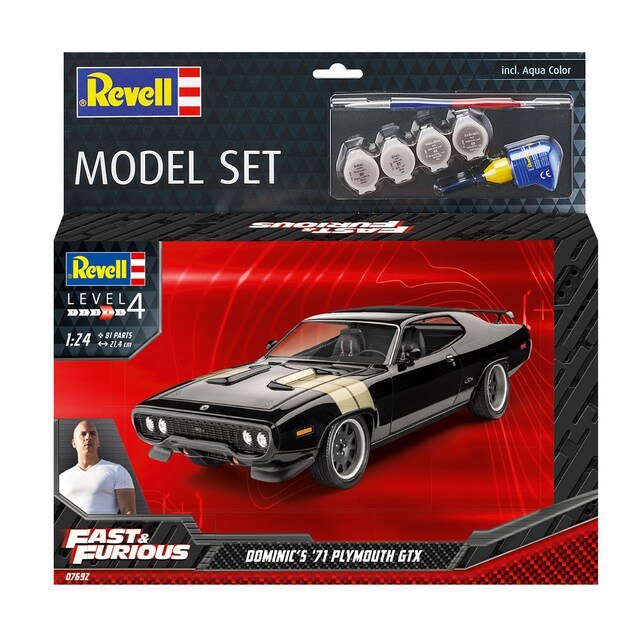 Revell – Maqueta Fast & Furious Dominic’s 1971 Plymouth GTX con accesorios básicos Revell.