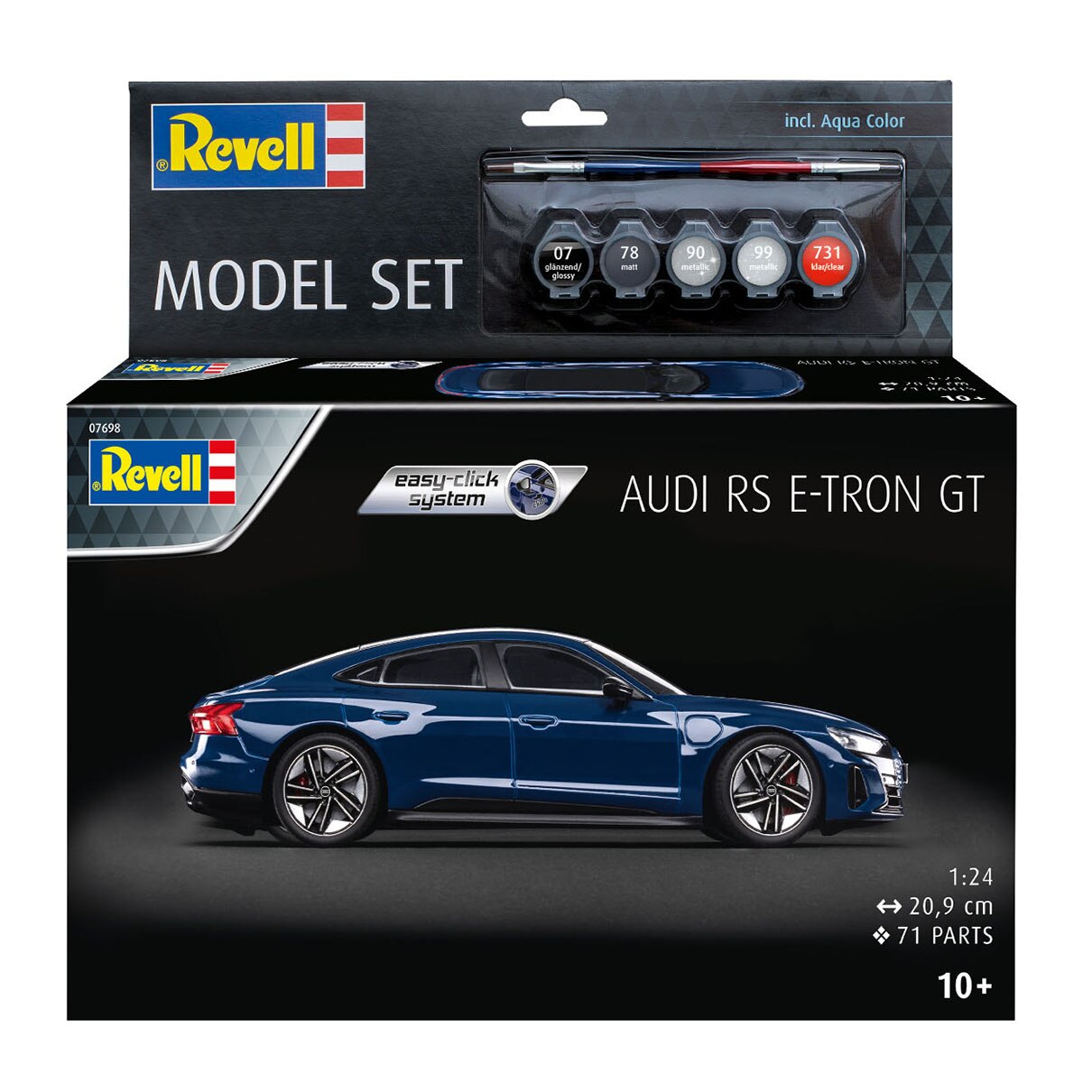 Revell – Kit de montaje a presión Audi e-tron GT easy click con accesorios básicos Revell.