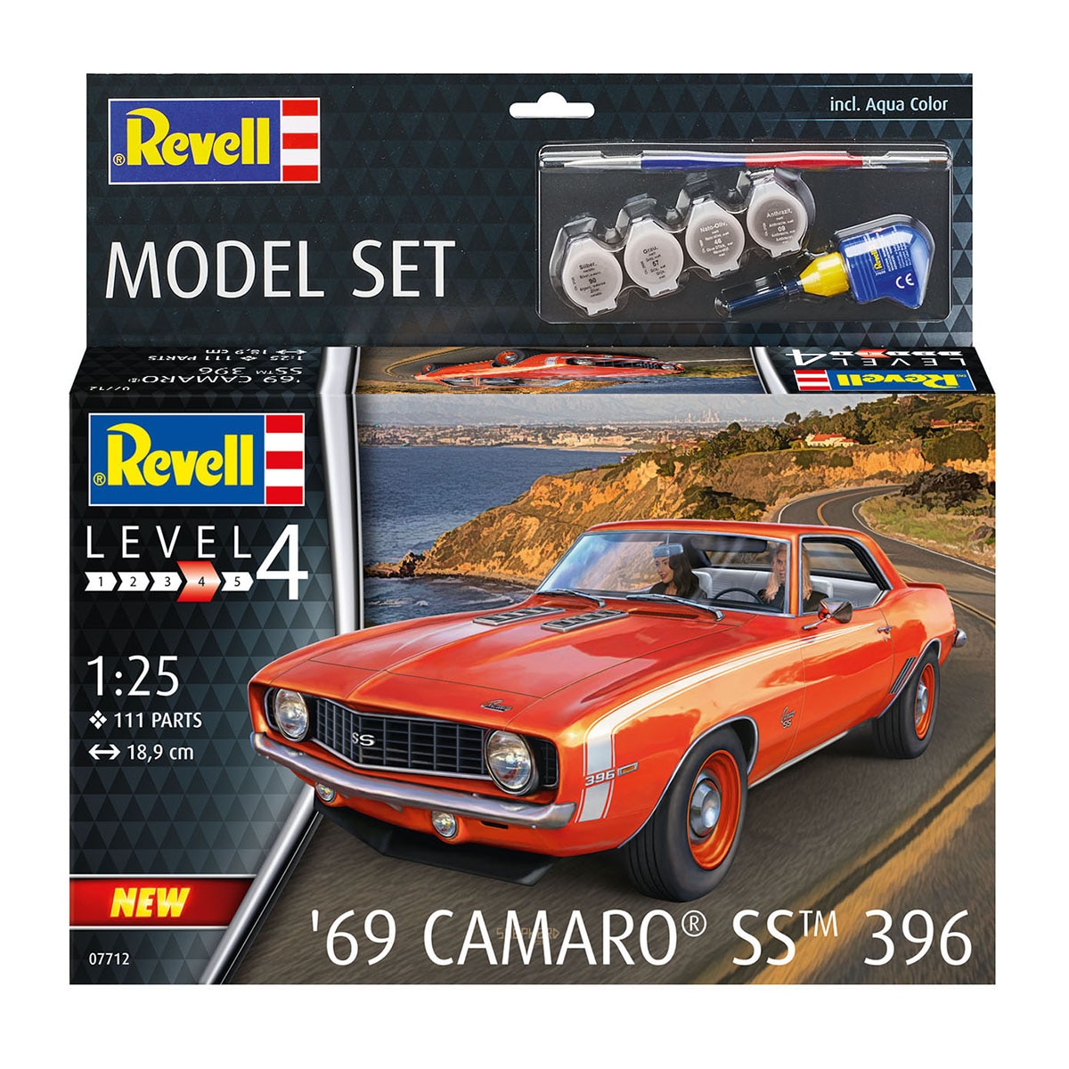 Revell – Maqueta 69 Camaro SS 396 con accesorios básicos Revell.