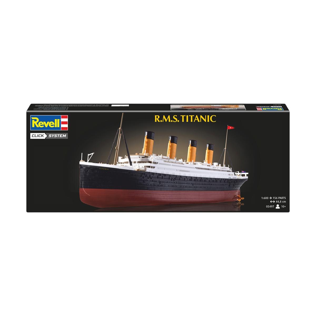 Imagen 11 de Maqueta de montaje a presión Sistema Click System prepintada escala 1:600 con 156 piezas,adhesivos y peana R.M.S.Titanic Revell
