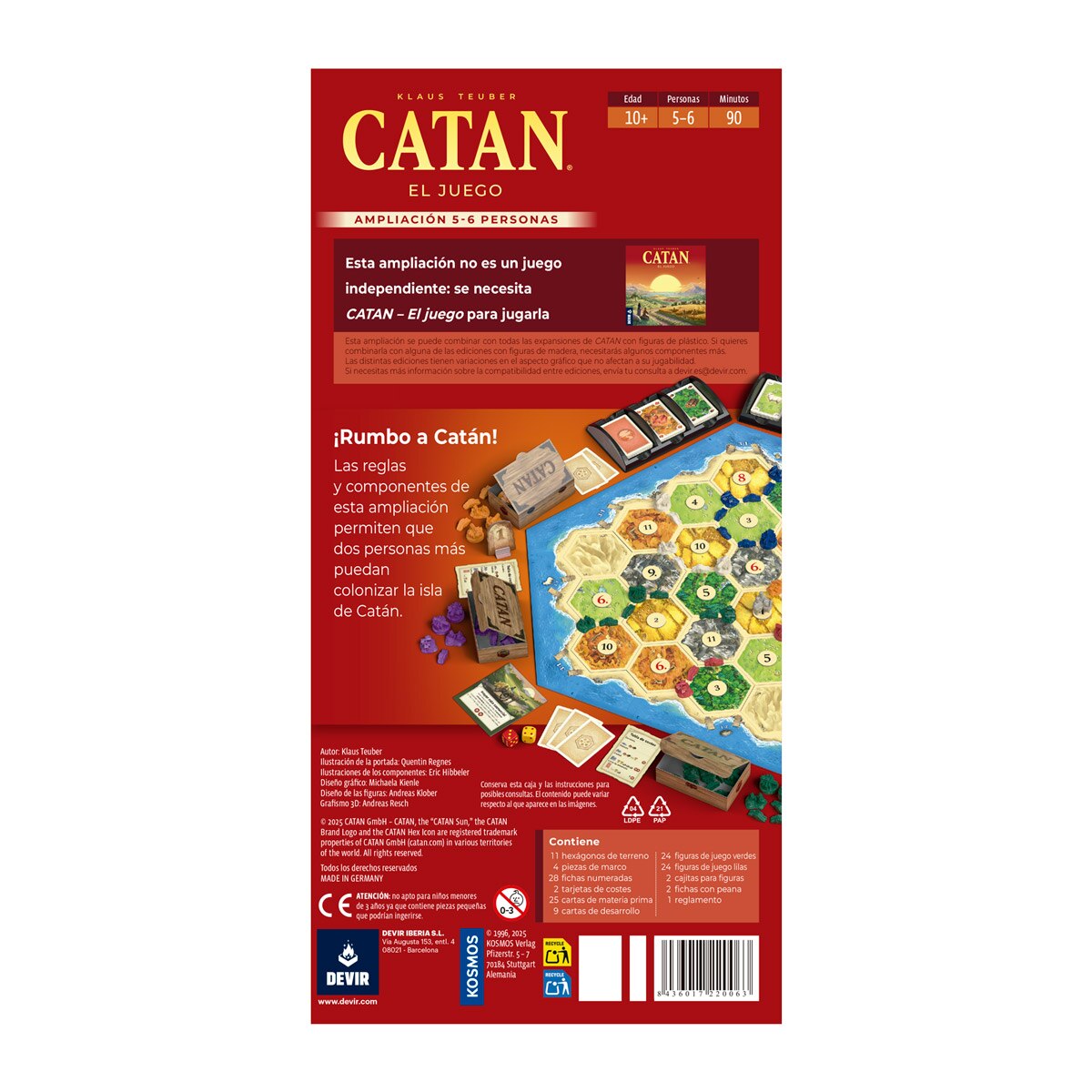 Juego de mesa de estrategia ampliación Catan DEVIR 2