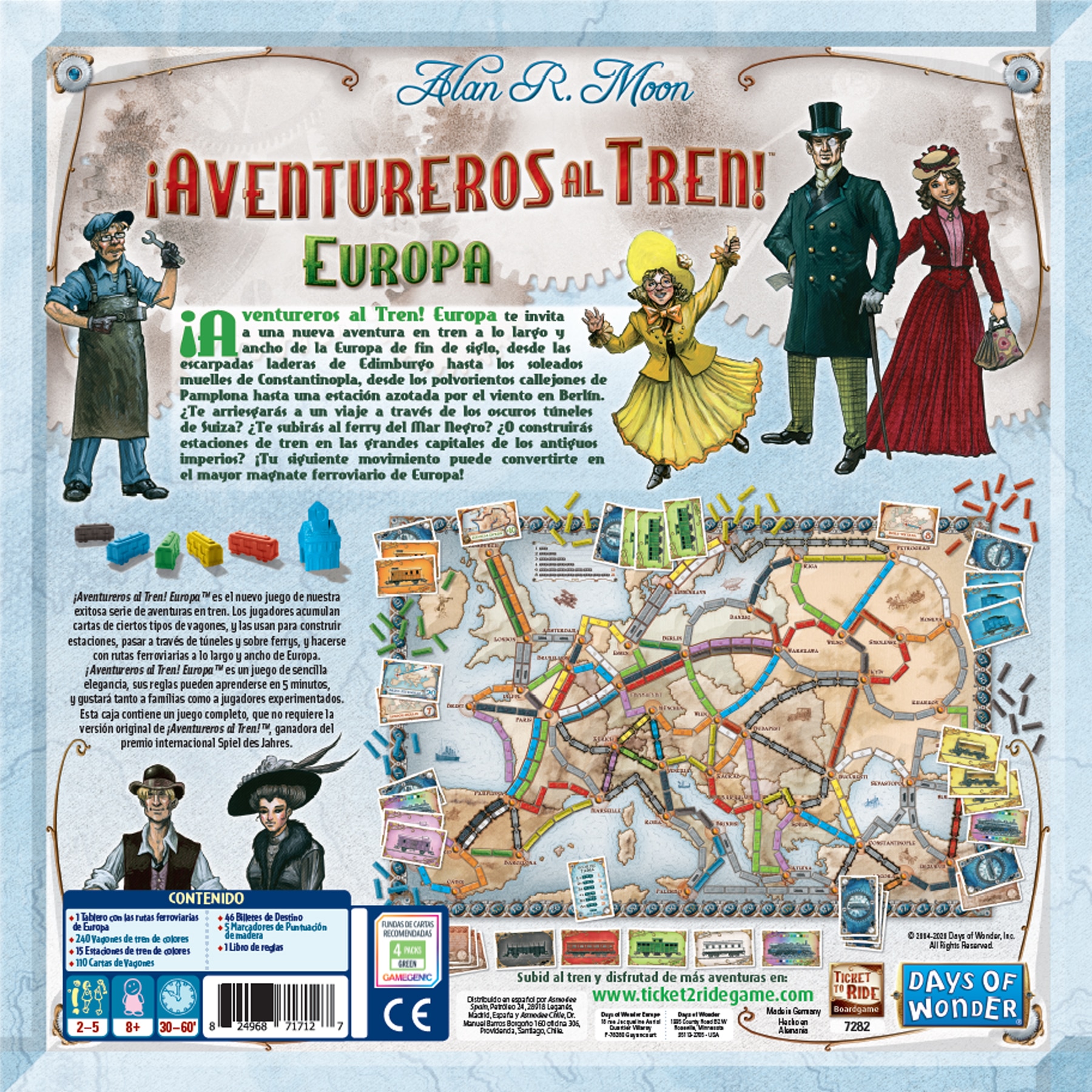 Juego de mesa ¡Aventureros al Tren! Europa Asmodee 3