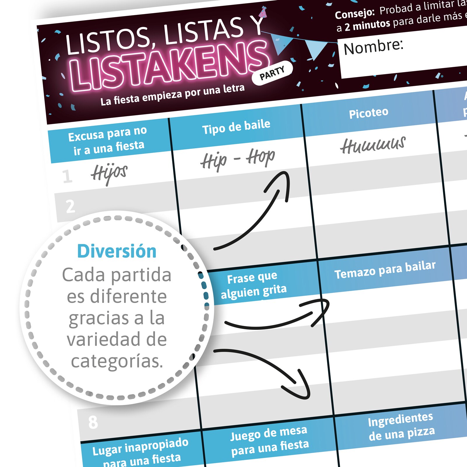 Juego de mesa Listos, Listas Y Listakens Ed. Party Sd Games 6