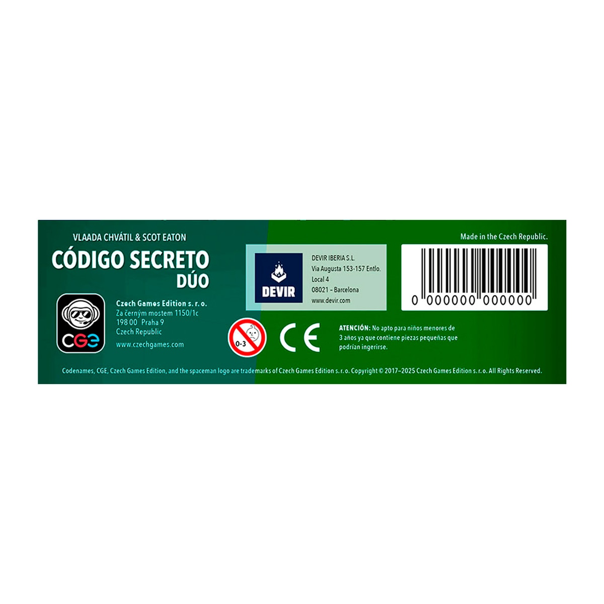 Juego de mesa Código secreto dúo Devir 2