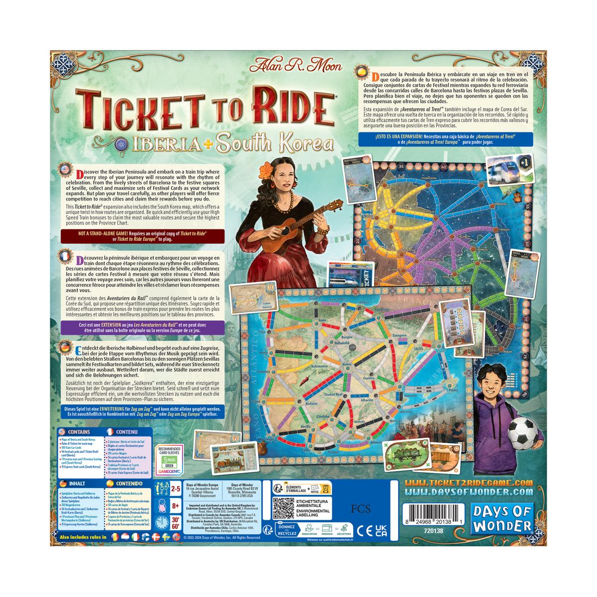 Juego de Mesa ¡Aventureros al Tren! Iberia y Corea del Sur Asmodee 3