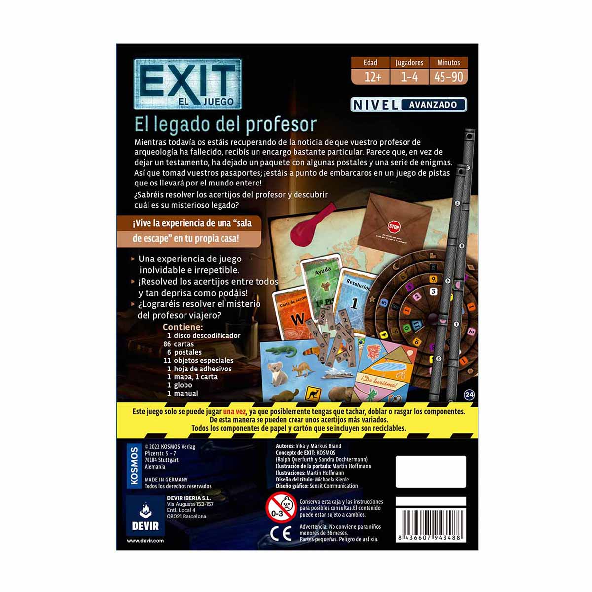 Juego de mesa Exit El Legado del Profesor Devir 3