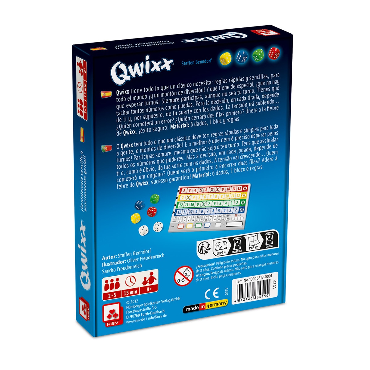 Juego de Dados y Estrategia Mental Qwixx NSV 3