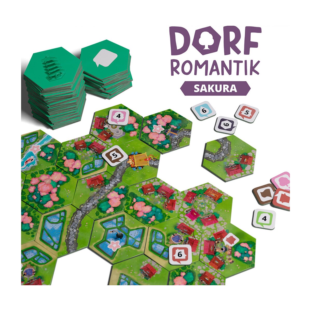 Juego de mesa Dorfromantik Sakura Juego de Losetas 5
