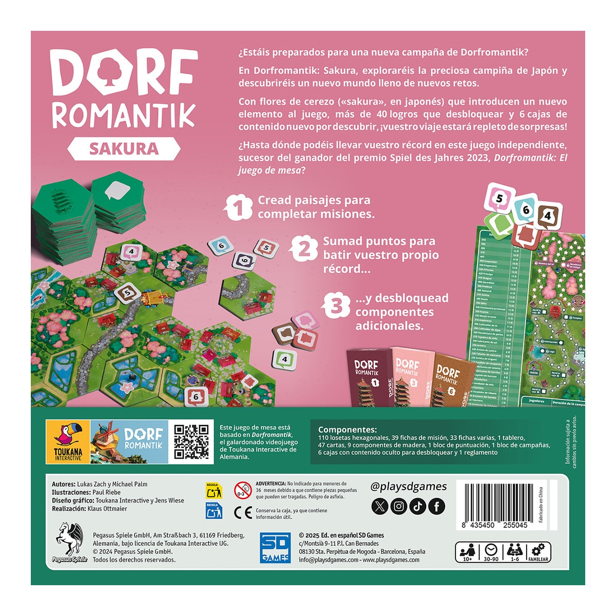Juego de mesa Dorfromantik Sakura Juego de Losetas 7