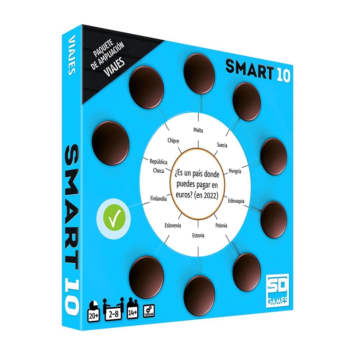 SD Games - Juego de mesa Smart 10 Viajes Preguntas de Viajes.
