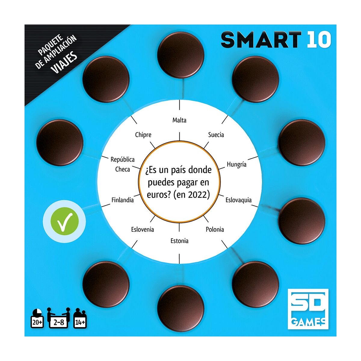 Juego de mesa Smart 10 Viajes Preguntas de Viajes 6