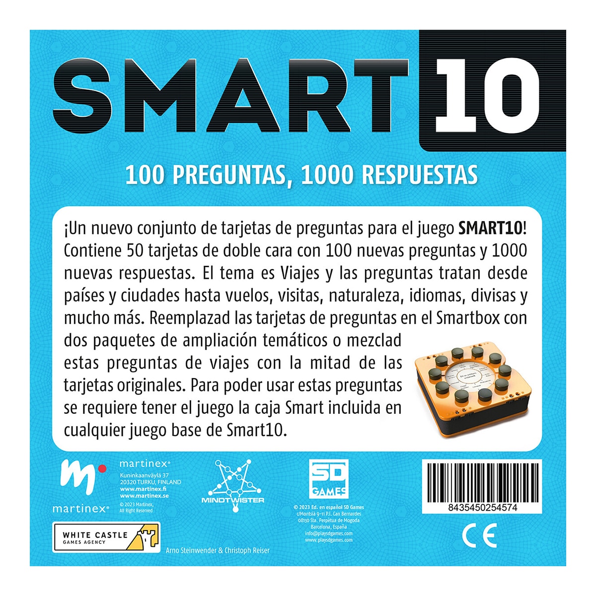 Juego de mesa Smart 10 Viajes Preguntas de Viajes 7