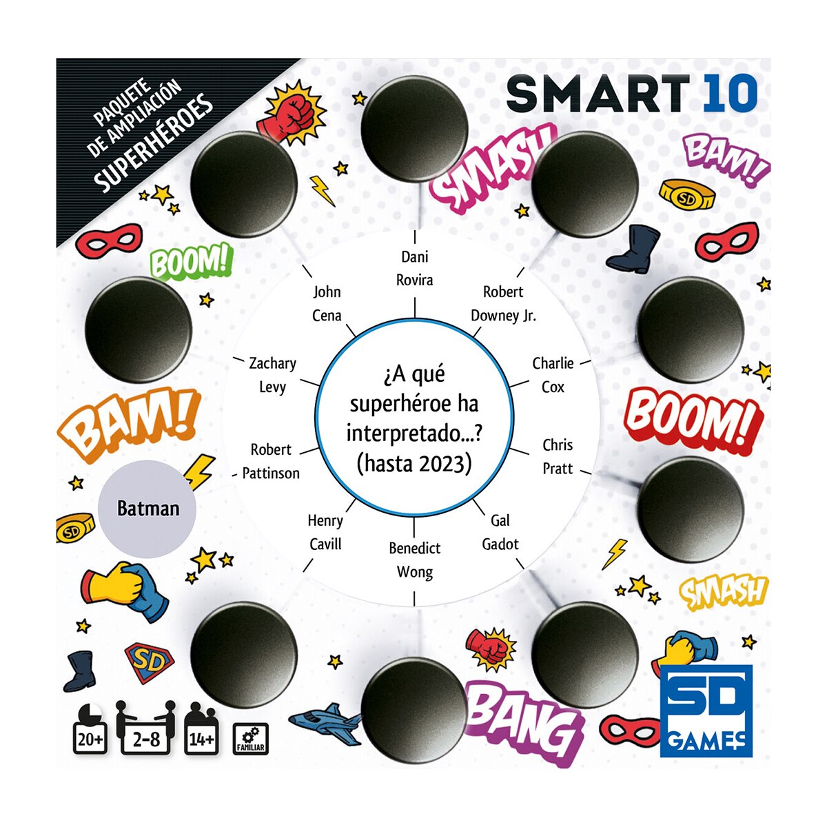 Juego de mesa Smart 10 Preguntas de Superhéroes 2