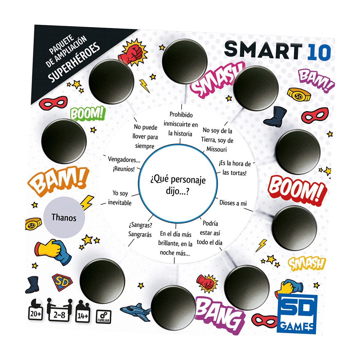Juego de mesa Smart 10 Preguntas de Superhéroes 3