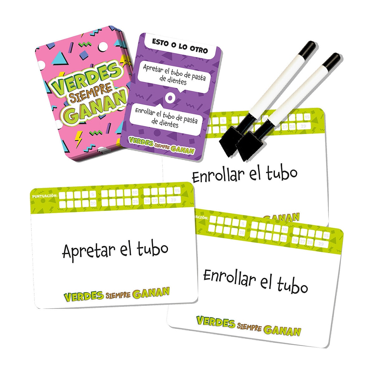 Juego de mesa Verdes Siempre Ganan Responde lo Más Fácil Posible 2