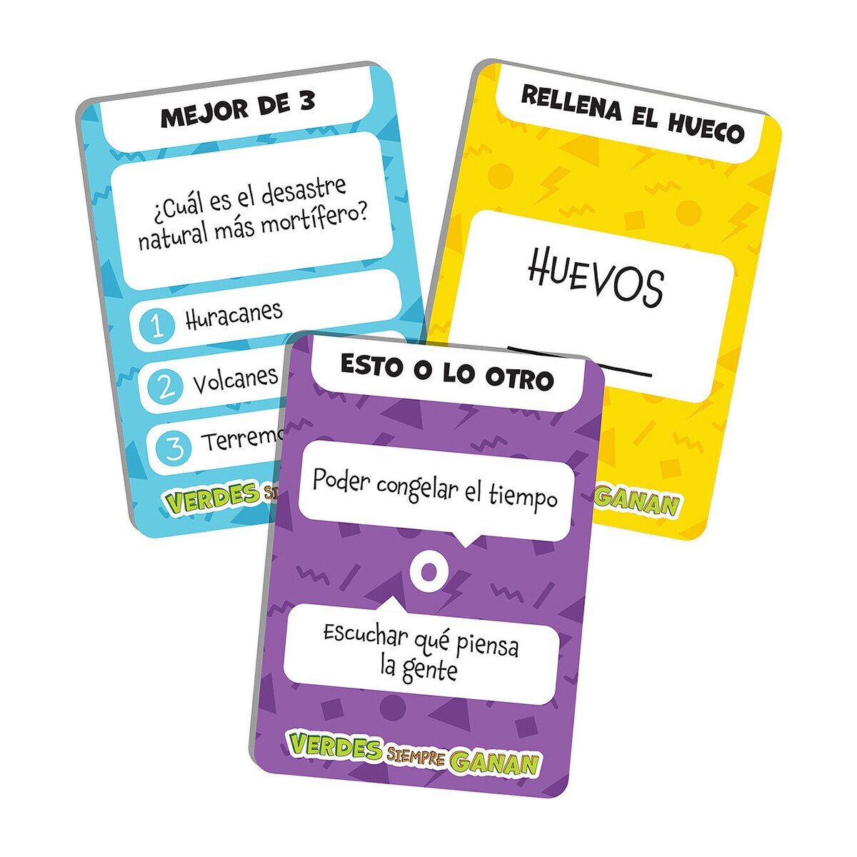 Juego de mesa Verdes Siempre Ganan Responde lo Más Fácil Posible 3