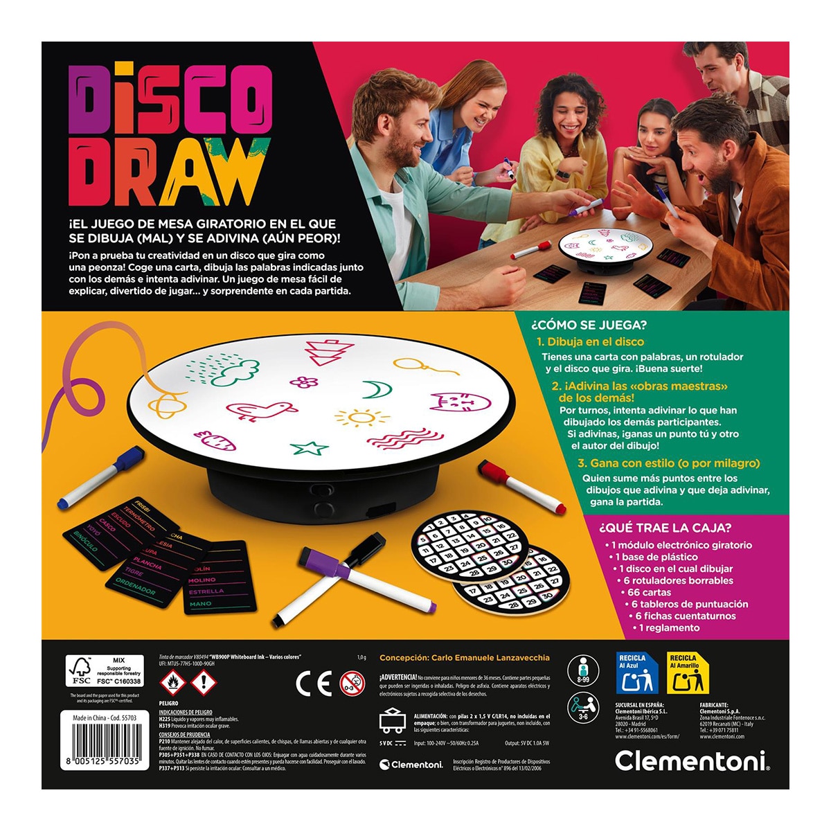 Juego de mesa Disco Draw Clementoni 4