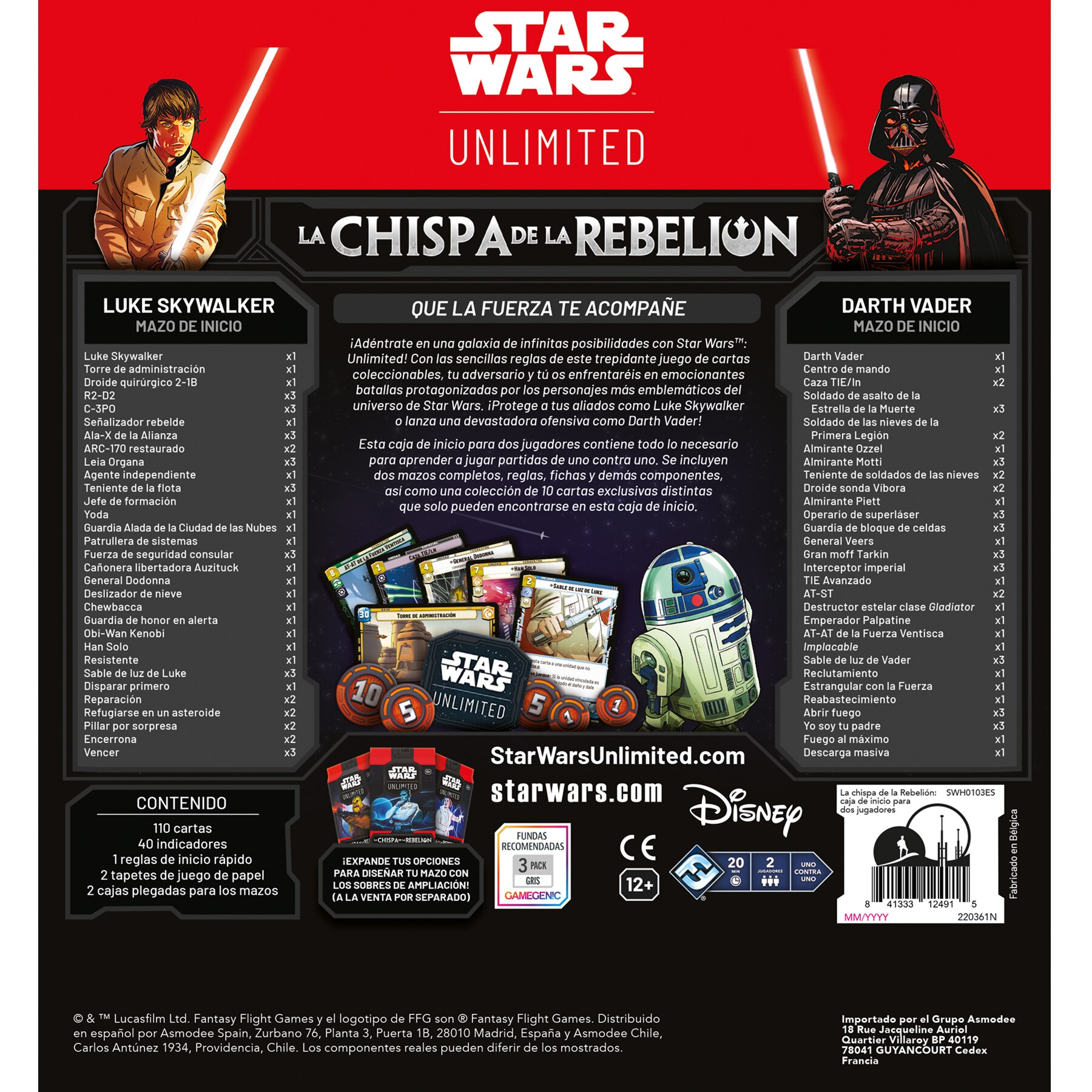 Juego de catas La chispa de la rebelión Caja inicio Star Wars Fantasy Flight Games 5