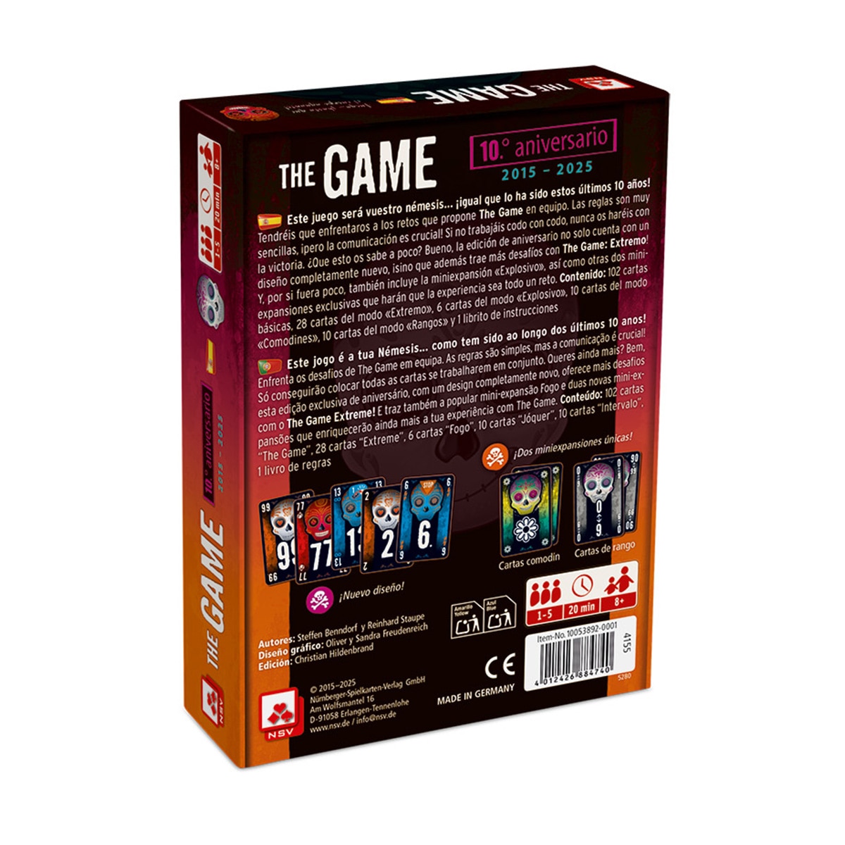Juego de Cartas Cooperativo The Game 10º Aniversario NSV 3