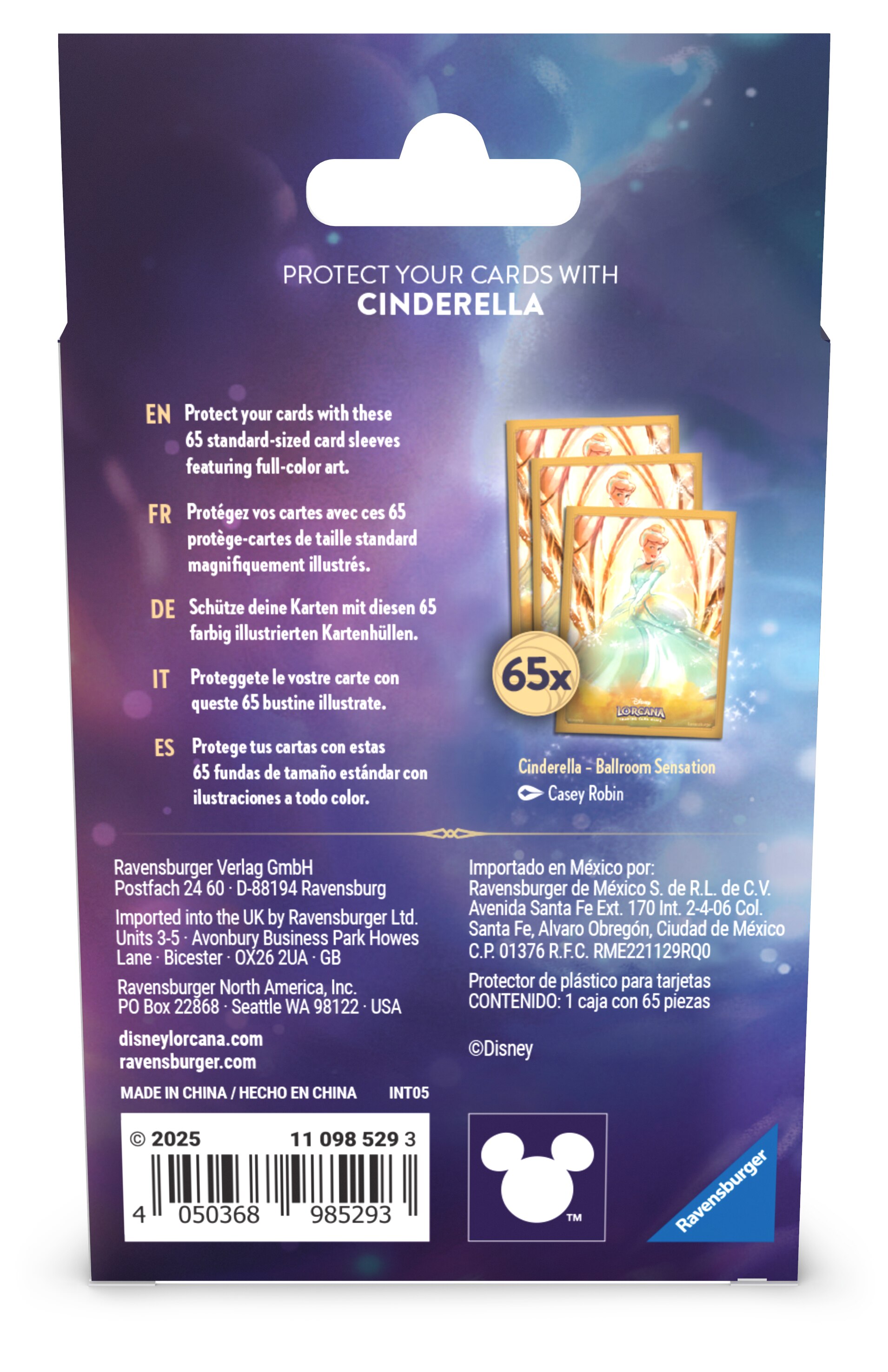 Fundas de cartas Disney Lorcana Set 7: Card Sleeves A - Cinderella - Ballroom Sensation Ench. 3