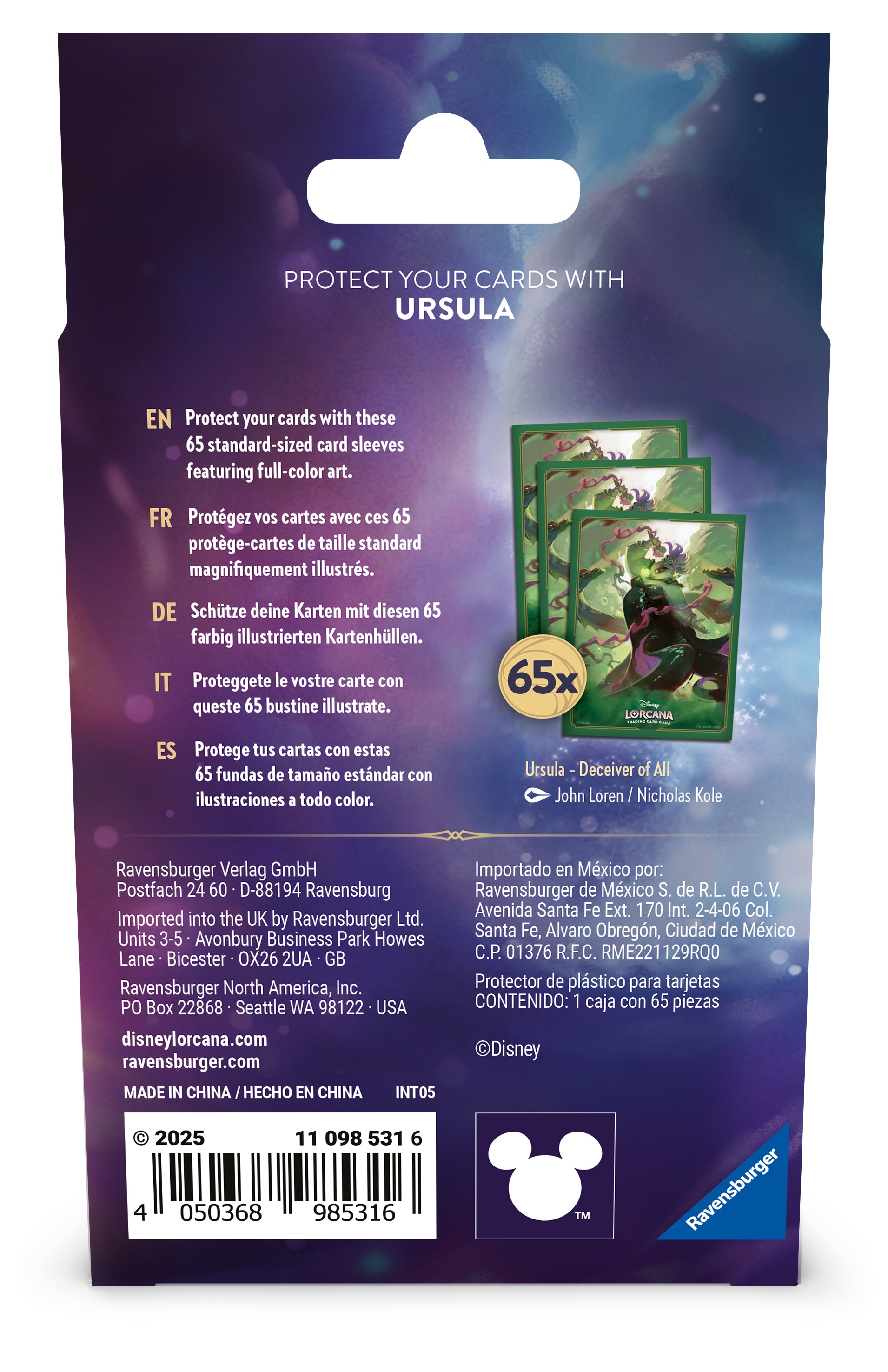 Fundas de cartas Disney Lorcana Set 7: Card Sleeves B - Ursula - Deceiver of All Ench.? 3